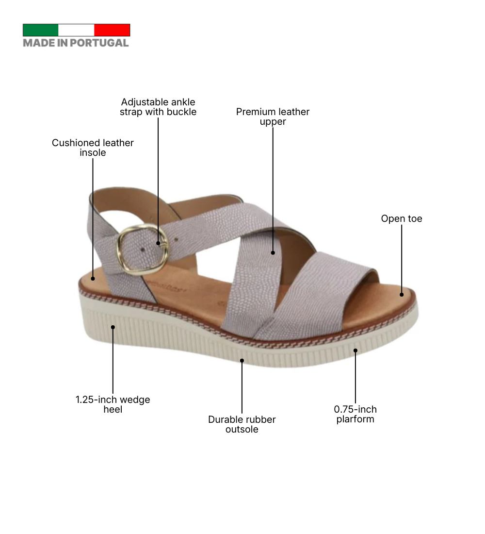 Eric Michael Khloe Strappy Leather Wedge Sandal