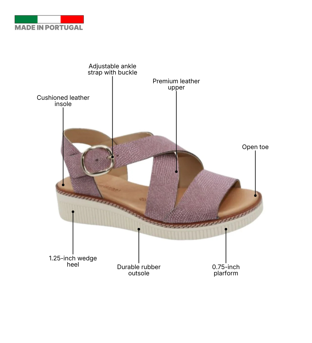 Eric Michael Khloe Strappy Leather Wedge Sandal
