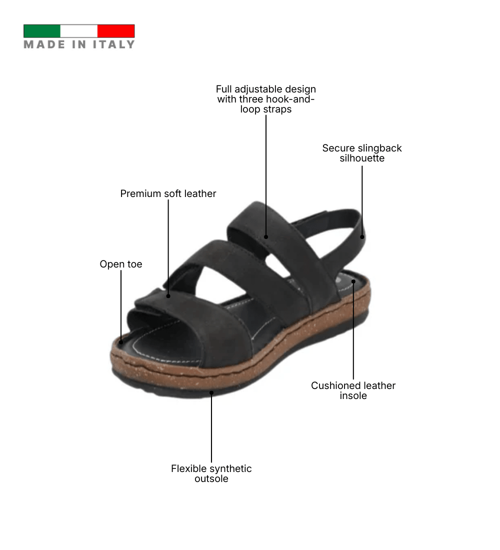 Eric Michael Laine Triple-Strap Adjustable Sandal