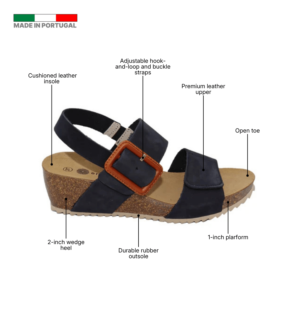 Eric Michael Lake Leather Wedge Sandal