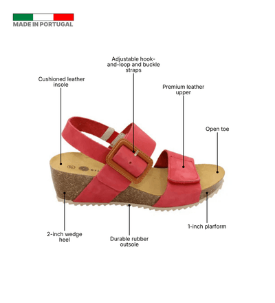 Eric Michael Lake Leather Wedge Sandal