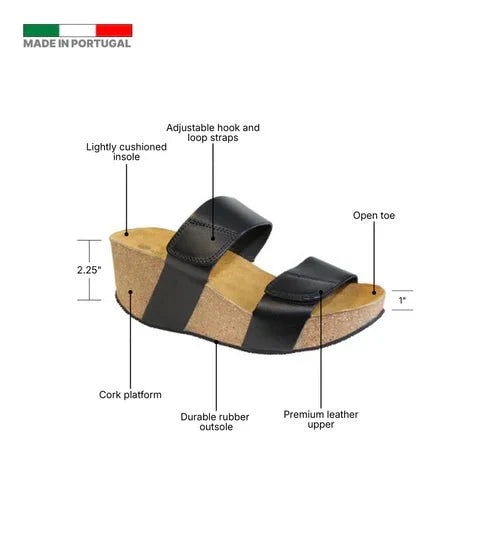 Eric Michael Lily Leather Wedge Sandals