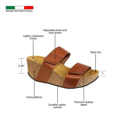 Eric Michael Lily Leather Wedge Sandals