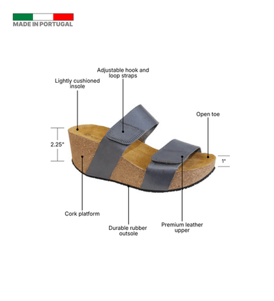 Eric Michael Lily Leather Wedge Sandals