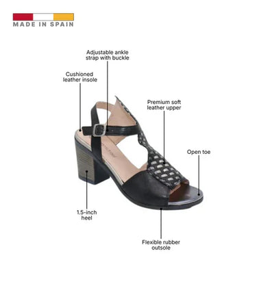 Eric Michael Madrid Women’s Leather Low Wedge Sandal