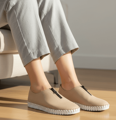 Eric Michael Marlo Leather Zipper Slip-On Sneaker