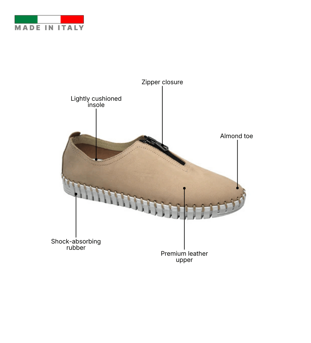 Eric Michael Marlo Leather Zipper Slip-On Sneaker