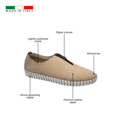 Eric Michael Marlo Leather Zipper Slip-On Sneaker