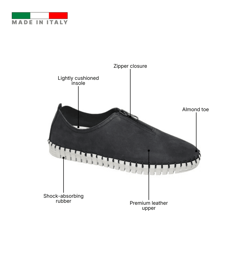 Eric Michael Marlo Leather Zipper Slip-On Sneaker