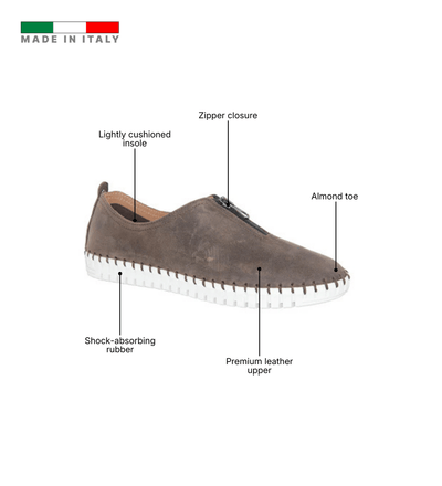 Eric Michael Marlo Leather Zipper Slip-On Sneaker
