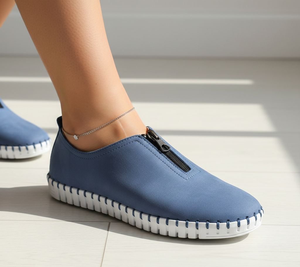 Eric Michael Marlo Leather Zipper Slip-On Sneaker