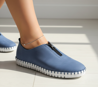 Eric Michael Marlo Leather Zipper Slip-On Sneaker