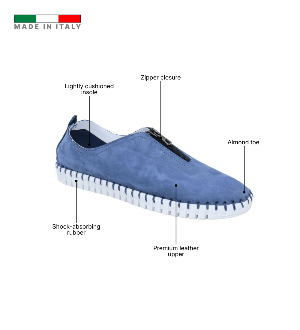 Eric Michael Marlo Leather Zipper Slip-On Sneaker