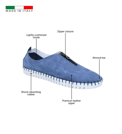 Eric Michael Marlo Leather Zipper Slip-On Sneaker