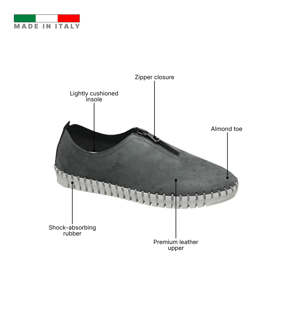 Eric Michael Marlo Leather Zipper Slip-On Sneaker