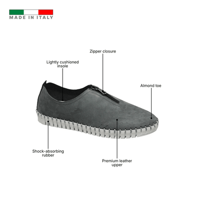 Eric Michael Marlo Leather Zipper Slip-On Sneaker