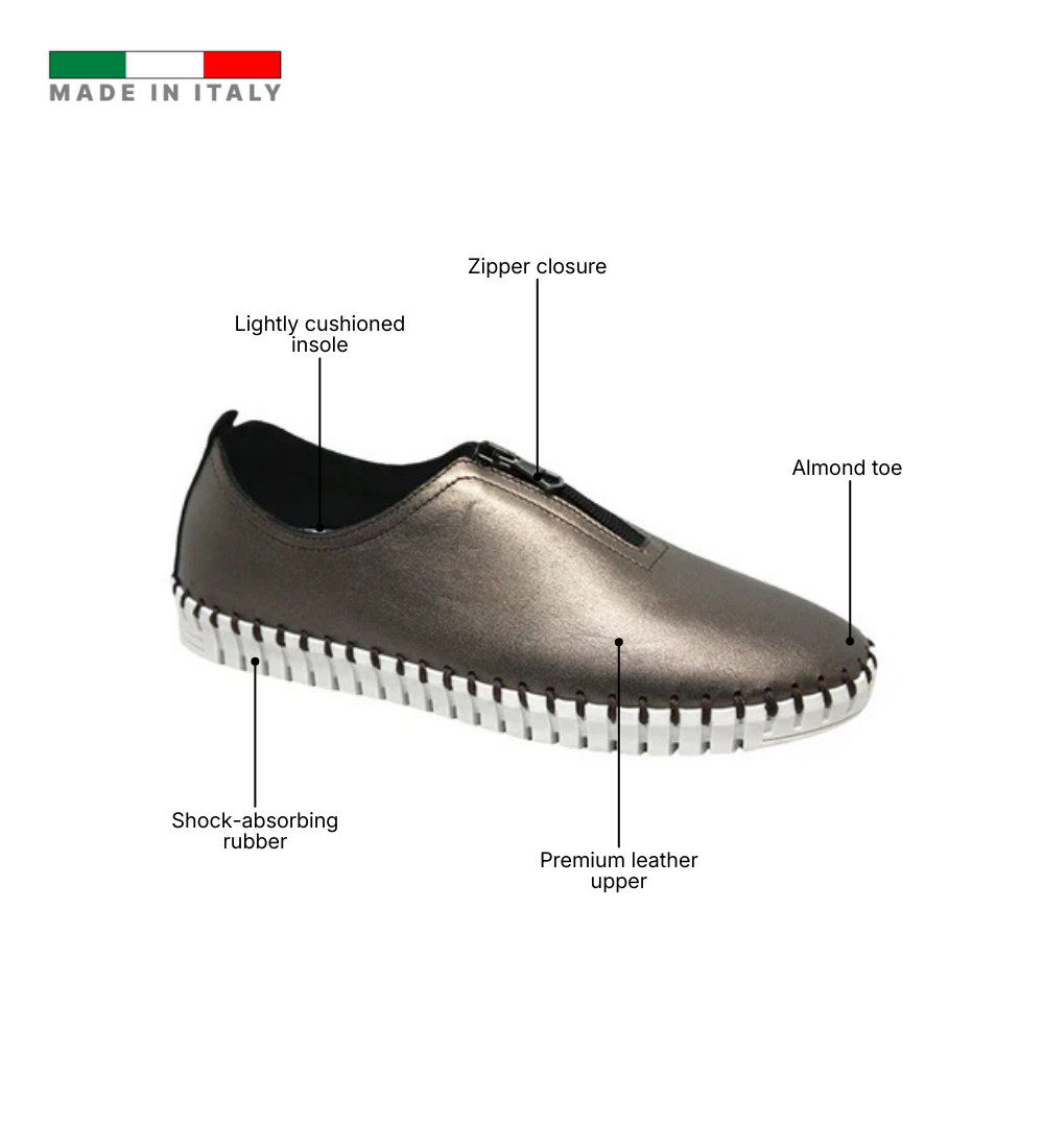Eric Michael Marlo Leather Zipper Slip-On Sneaker