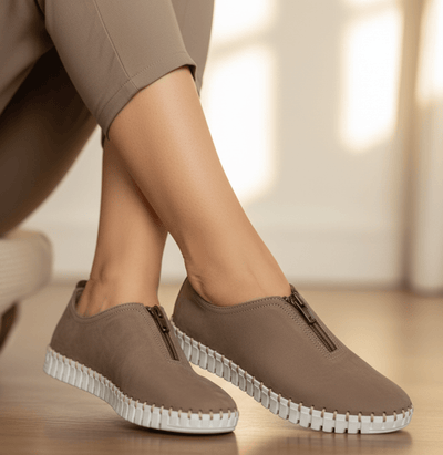 Eric Michael Marlo Leather Zipper Slip-On Sneaker