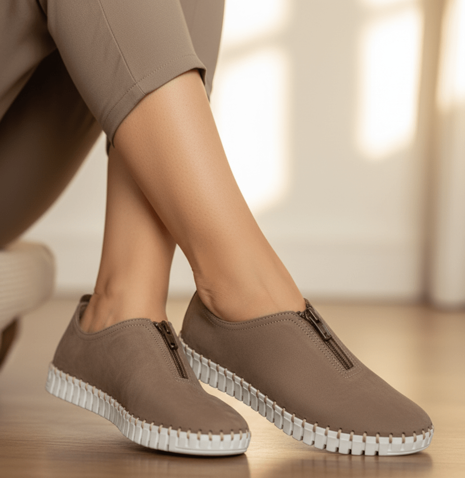 Eric Michael Marlo Leather Zipper Slip-On Sneaker