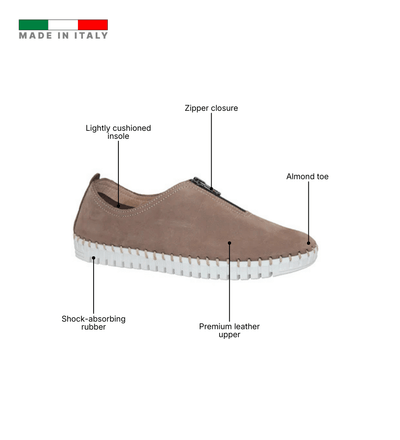 Eric Michael Marlo Leather Zipper Slip-On Sneaker