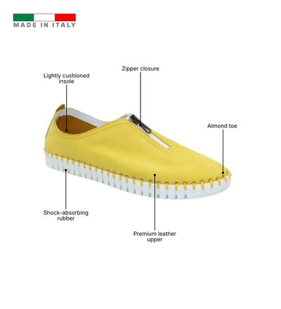 Eric Michael Marlo Leather Zipper Slip-On Sneaker
