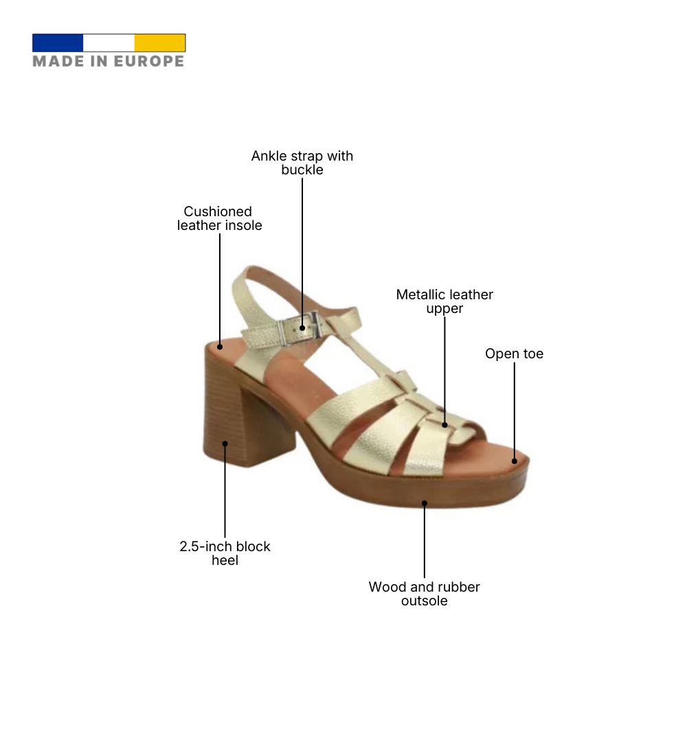 Eric Michael Misha Leather Block Heel Sandal