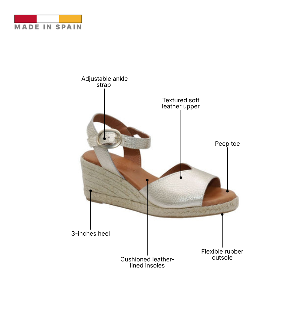 Eric Michael Napa Textured Leather Wedge Sandal