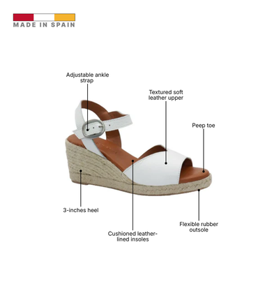 Eric Michael Napa Textured Leather Wedge Sandal