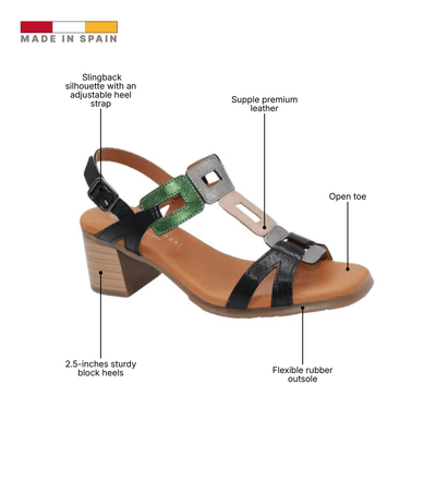 Eric Michael Nolita Leather Block Heel Sandal