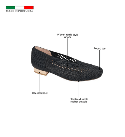 Eric Michael Olivia Woven Raffia Flat