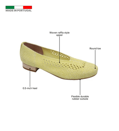 Eric Michael Olivia Woven Raffia Flat