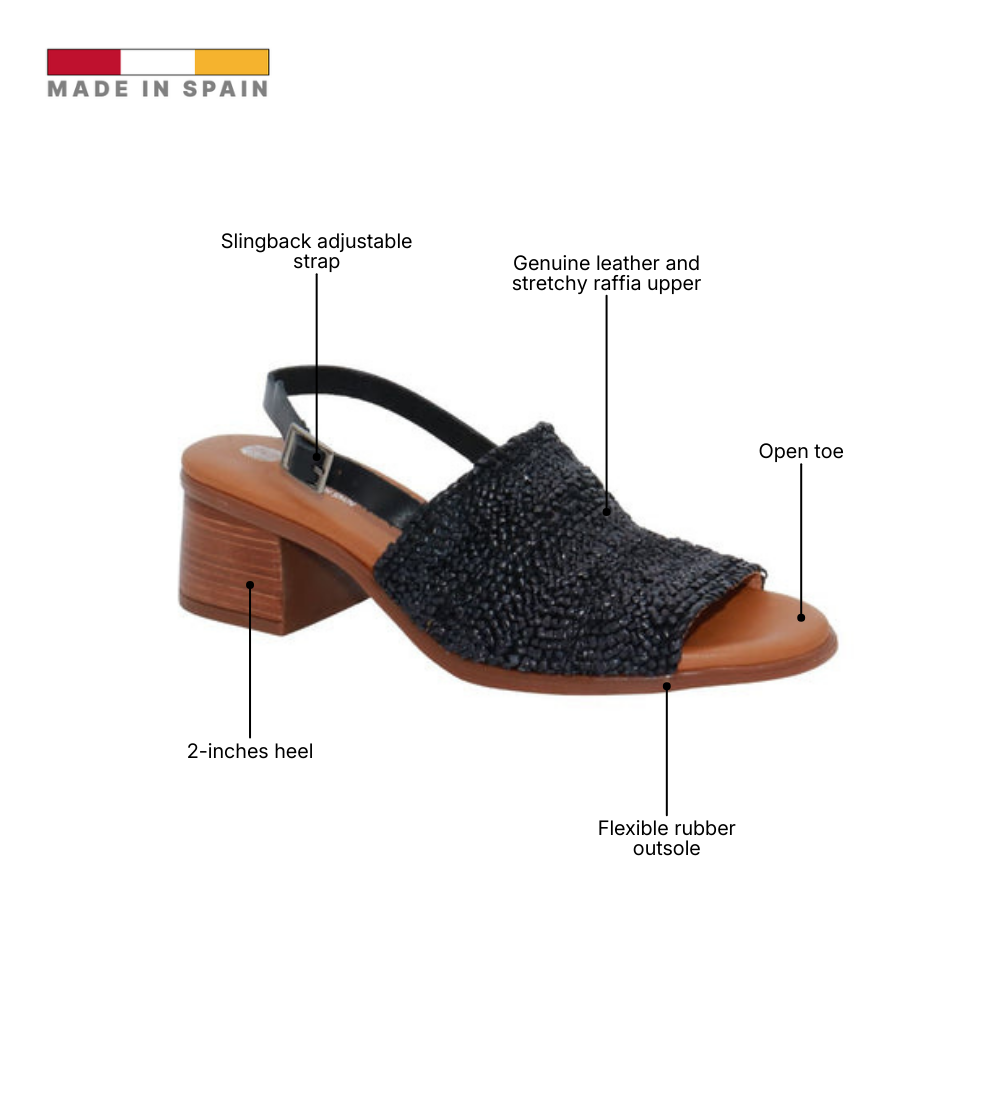 Eric Michael Rafa Stretch Raffia Slingback
