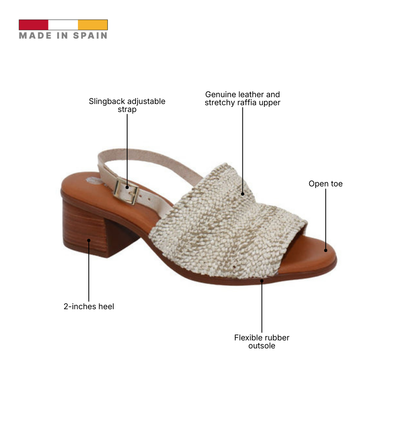 Eric Michael Rafa Stretch Raffia Slingback