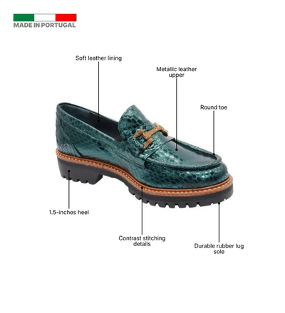 Eric Michael Sanibel Women’s Leather Lug Sole Loafer