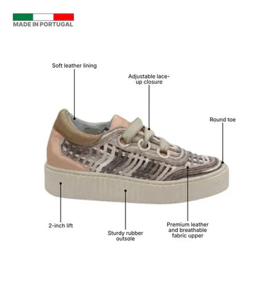 Eric Michael Sintra Women’s Leather Lace-Up Platform Sneaker