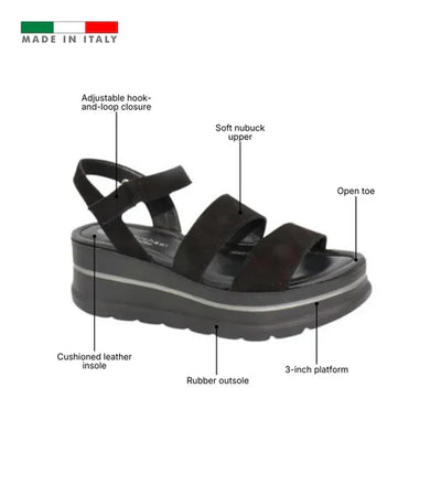 Eric Michael Willow Women’s Nubuck Wedge Sandal