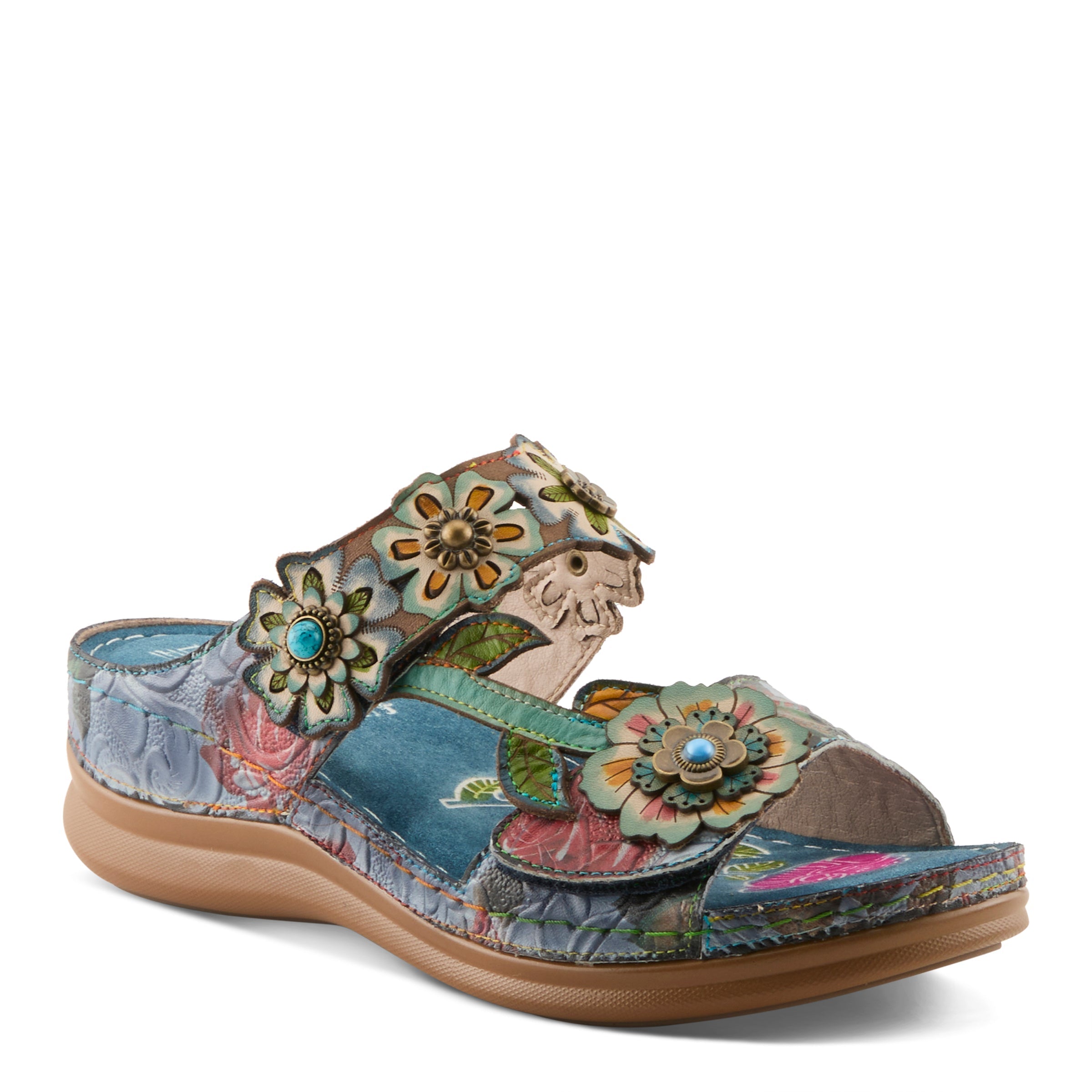 L'Artiste L'ARTISTE FEELSGREAT SANDALS sandal in blue multi with handcrafted leather design