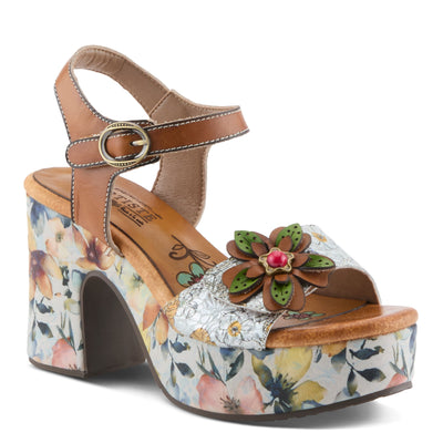 L'Artiste L'ARTISTE FELIS SANDAL sandal in camel multi with handcrafted leather design