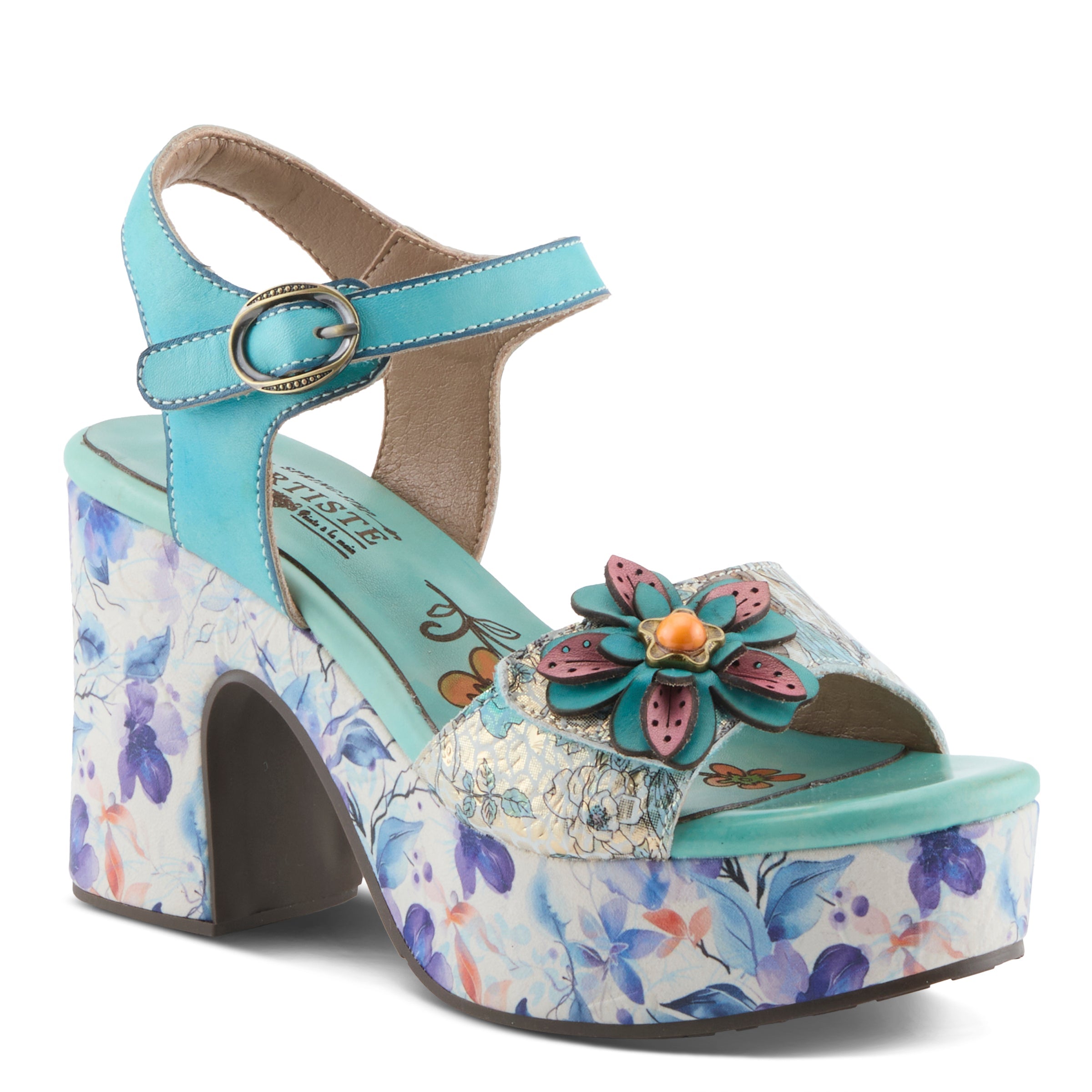 L'Artiste L'ARTISTE FELIS SANDAL sandal in grey multi with handcrafted leather design