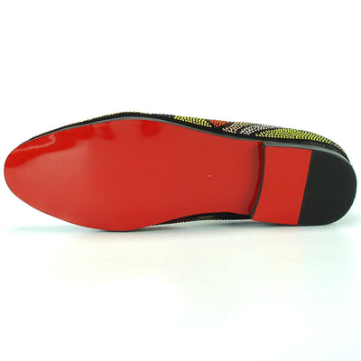 FI-7068 Black Suede With Multi Color Rhinestone Fiesso by Aurelio Garcia