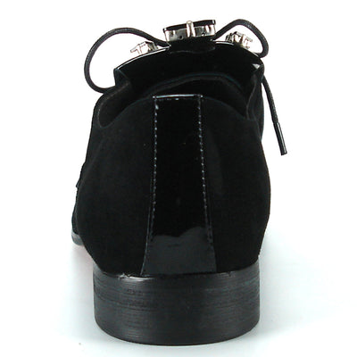 FI-7111 Black Patent over Back Suede Blue Stone Lace up