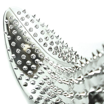 FI-7142 Silver Patent Leather Silver Spikes Cuban Heel Fiesso by Aurelio Garcia Boot
