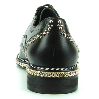 FI-7201 Black Genuine Leather Lace up Wing Tip Fiesso by Aurelio Garcia