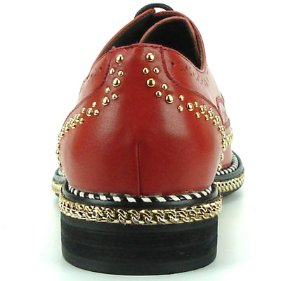 FI-7201 Red Genuine Leather Lace up Wing Tip Fiesso by Aurelio Garcia