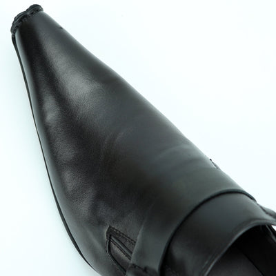 FI-7278 Black Leather Shoe Pointed Toe Slip on Fiesso by Aurelio Garcia
