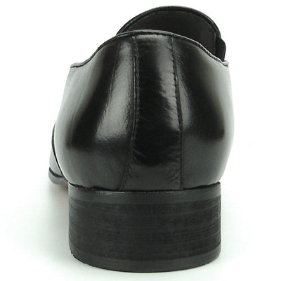 FI-7287 Black Leather Slip on With Tassel Fiesso by Aurelio Garcia