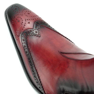 FI-8708 Burgundy Leather Wing Tip Boot Fiesso by Aurelio Garcia
