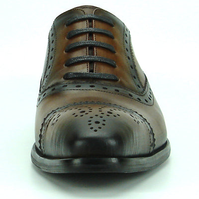FI-8713 Coffee Leather Cap Toe Lace up Encore by Fiesso