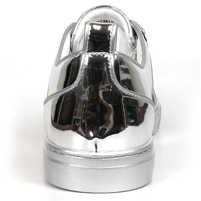 FI-2415-2 Silver Patent Leather Lace up Sneaker Encore by Fiesso