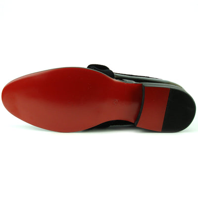 FI-7356 Black Patent Black Suede Strap Slip on Fiesso by Aurelio Garcia